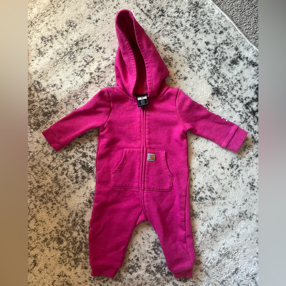 Carhartt baby-girls Long-sleeve Fleece Zip-front Hooded Coverall